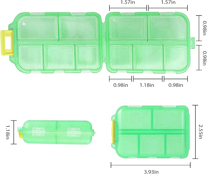 2PCS 7-Day Pill Organizer with Labels – Travel Pill Case, Daily Medication Organizer | Compact & Secure | Fits in Pocket/Purse (3.7” x 2.4”)