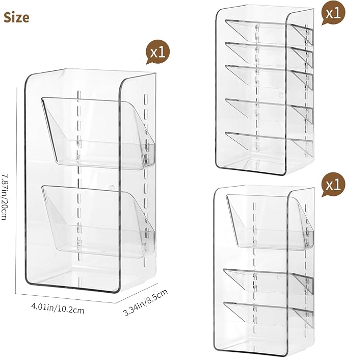 PAVSTINE Clear Medicine Cabinet Organizer, Slim Makeup Holder, for Bathroom, Vanity, Countertop