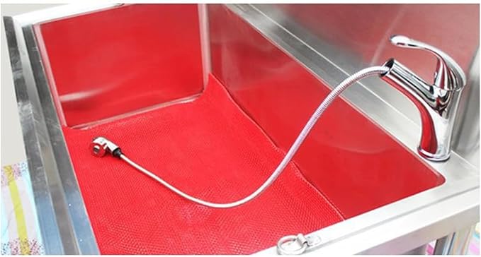 Pet Washing Station Sink Shower,Dog Bathtub for Home,Stainless Steel Professional Grooming Bath Tub.Silver-120x70x90cm