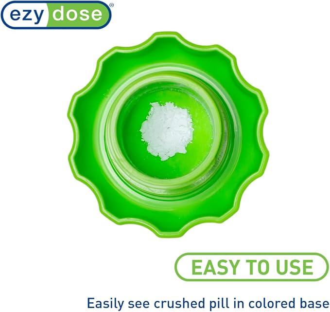 Ezy Dose Pill Crusher & Tablet Grinder, Storage Compartment, Large, Green | Pill, Vitamins, Tablets, Crusher for Pets, Elderly, Crushes Medications into Fine Powder, Easy-to-Use Design, BPA Free