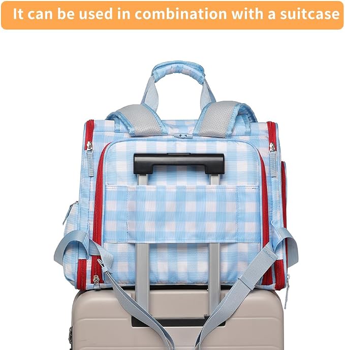 Pet Backpack Carrier for Small Dogs Medium Cats, Puppies,Breathable and Collapsible Design, Portable Travel Bag for Bearded Dragon,Rabbit Cage (Blue, Small)