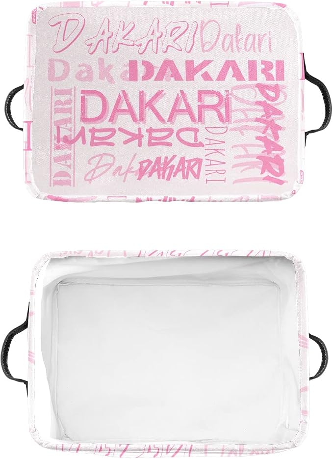 Personalized Storage Bins with Name Custom Kids Storage Basket Cubes Organizer with Handles for Organizing Boys and Girls Toys Shelf Closet Nursery Baskets Boxes, 1 Pack