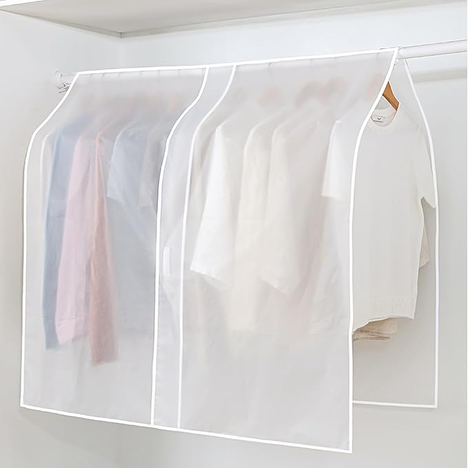 Clothes Rack Covers DustProof Frosted Rolling Clothing Rack Dust Cover Protector for Garment Rack with Wheels Standing Rolling Clothes Racks Portable Closet Wardrobe Racks Hanging Clothes