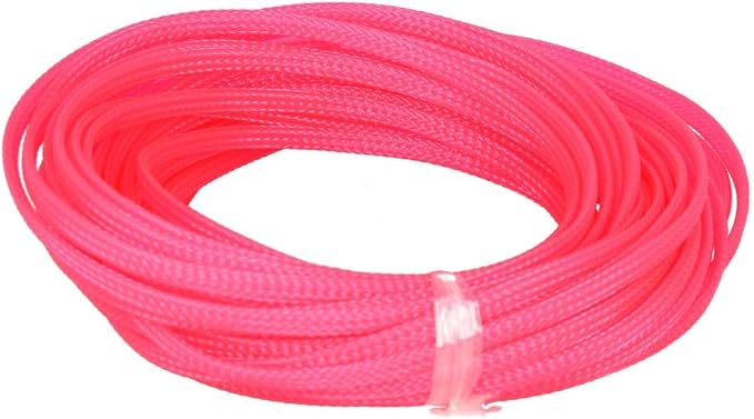 Heyiarbeit 10m/32.8ft PET Expandable Braid Cable Sleeving Flexible Wire Mesh Sleeve Pink 4mm