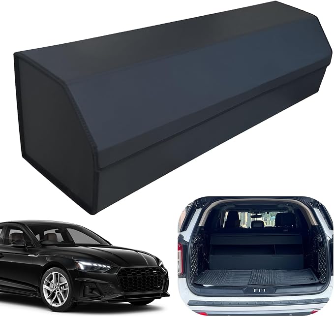 Car Trunk Organizer for For Audi A4 - Custom Fit,Easy Installation，Large Space Outdoor Trunk Organizer with Leather,Hook and Loop Fastener,4-Layer Cover,For Audi A4 2017-2025