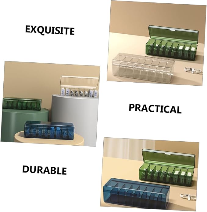 SHOWERORO 2pcs Cable Management Box Lid Dustproof Cord Storage Organizer for Phone Chargers and USB Cords for Office and Home Desk Organization