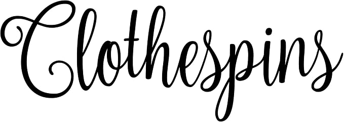 Clothespins 7.25w x 2.5h Label | Laundry Room Organization | Die Cut Vinyl Decal | Black Fancy Font (Sticker Only)