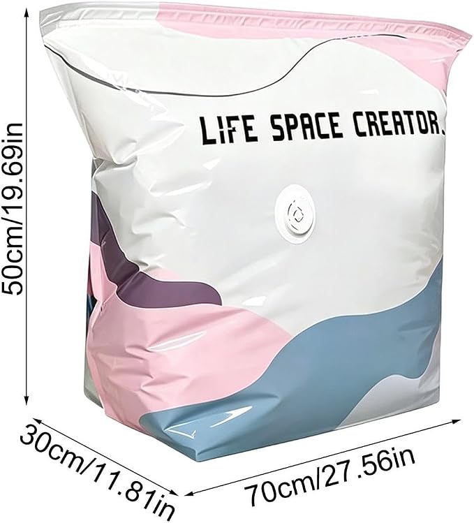Vacuum Seal Bags for Clothing 2 Pieces No-Pump Luggage Compression Storage