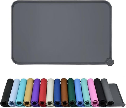 Reopet Waterproof Pet Feeding Mat, Non-Slip Silicone Placemats for Dog Cat Food and Water Bowl, High Raised Edges to Prevent Spills and Protect Floors