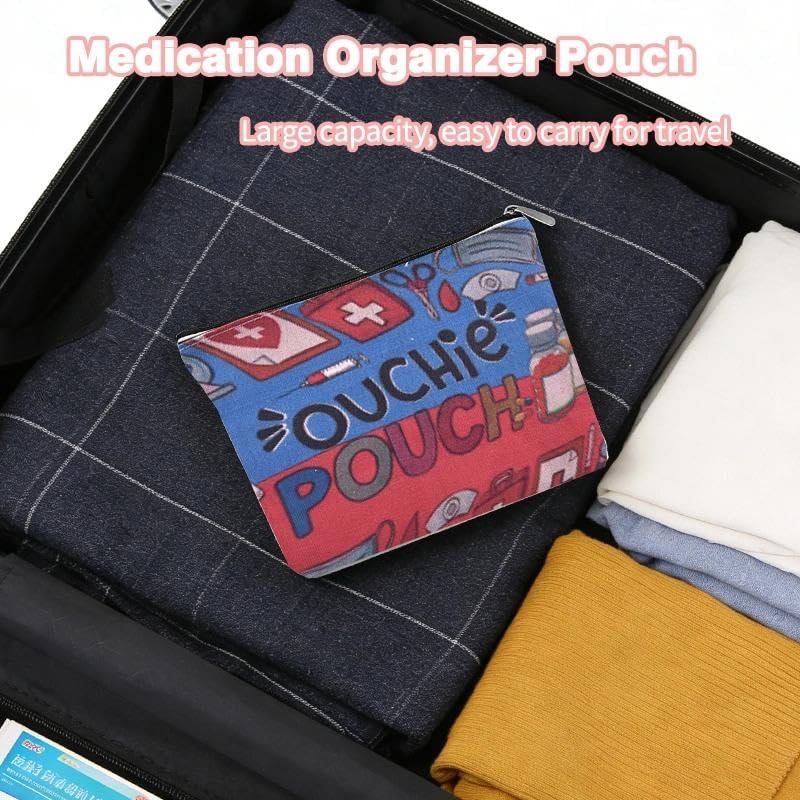 Ouch Pouch Med Kit Bag Small Nurse Medical Bag Pouch Emergency Pouches for School Camping Travel Medicine Bags for Family First Aid Kit Organizer Pouches Medication Storage Bags for Pills Ouchie Bag