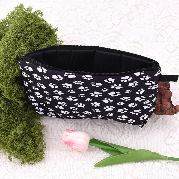 ShiQiao Spl Cat Dog Paw Print Makeup Cosmetic Bag Travel Accessories Toiletry Makeup Organizer Bag for Dog Cat Lovers Birthday Christmas Gift for Daughter Son Friend Puppy Portable Makeup Storage Bag