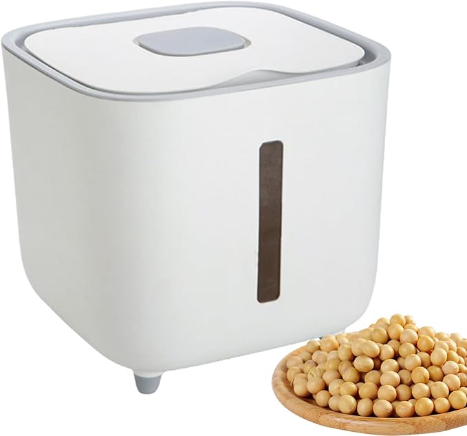 Grain Dispenser Large Stackable Lidded Household Food Storage Box | Food Container for Grains Flour Sugar Beans Cereal Dry Goods Nuts Medicinal Materials Pasta Coffee Lentils Kernels Herbs