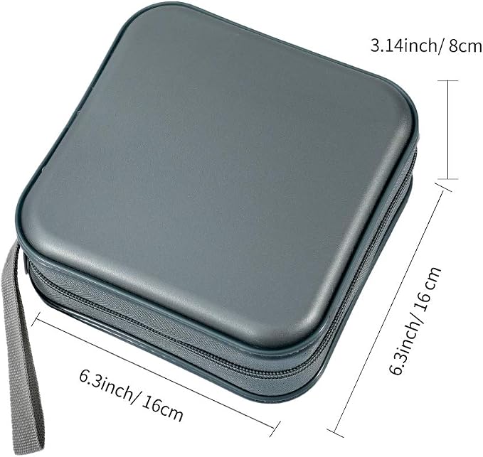 CD Case, 40 Capacity CD DVD Case Wallet Holder Portable Disc VCD Heavy Duty Binder Storage Organizer (Silver)