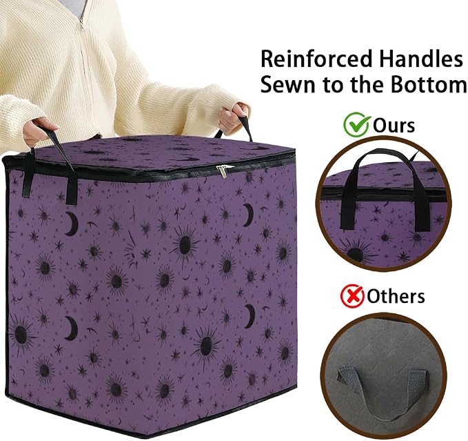 2pcs blanket storage bag for under bed,closet organizers 95L | clothing sweater sheet bedding comforter duvet quilt pillow toy storage bags with lids,dorm room essentials for containers