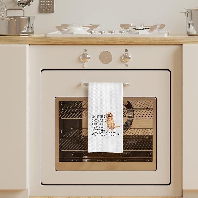 Golden Retriever Kitchen Towels Decor - Golden Retriever Gifts for Dog Lovers Women, No Kitchen is Complete Without These 16x24 Hand & Dish Towels