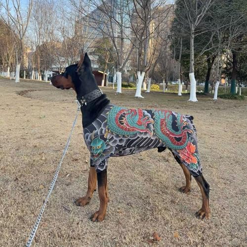 Pet Tattooed Outfit Dogs and Cats Tattooed Apparel Light Weight Fabric Garment Doberman Pinscher Pet Supply Elegant Dog Clothes
