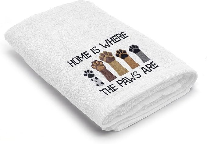 DAN RIVER Dog Towel - Pack of 1, 100% Cotton, 20x40, Ultra Soft, Super Absorbent & Quick Drying Towel for Dogs, Cats, and Other Pets, White Home.