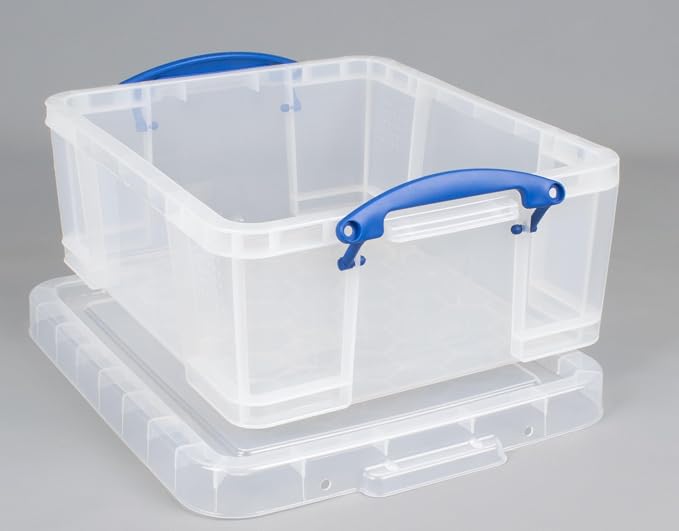 Really Useful Box 17L Plastic Storage Bins | Containers with Snap Lids and Clip Lock, Clear