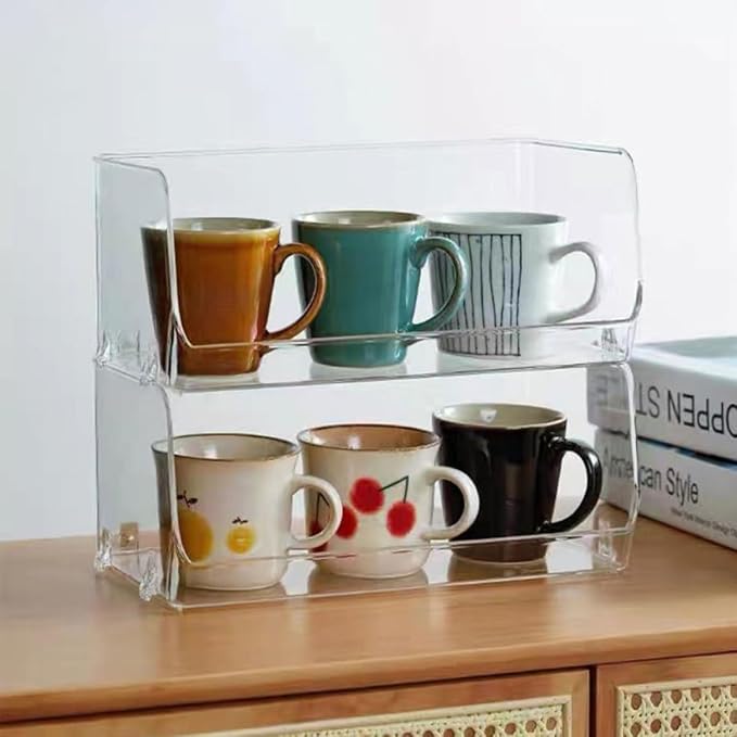 2pcs Stackable Sundries Storage Holders with Wear and Break Resistance Pet Material, Decorative Makeup Organizers for Tabletop Use, Simple Style Practical Figurine Holders