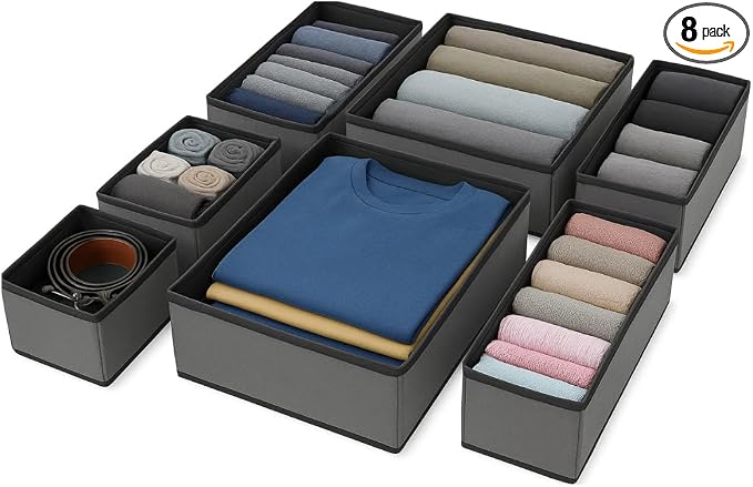 Heavy Duty Shelf Divider Drawer Organizer -Multi-Porpose Storage for Clothes, Accessories, Bells & Sockseavy