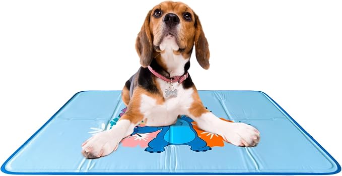 The Green Pet Shop Cool Pet Pad - Small, Disney’s Stitch - Self-Cooling, Pressure Activated Mat for Dogs & Cats from 9-20 lbs - Non-Toxic Gel, No Water Needed