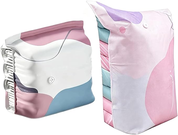 3D Vacuum Compression Storage Bags, Zipper Seal Space Saving Organizer for Clothes, Bedding, Closet & Moving