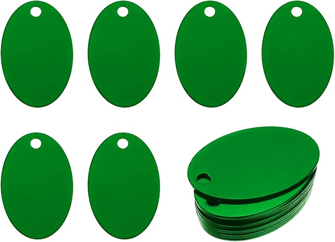 Rebower Aluminum Blank Tags Engraving Metal Stamping Blanks,[for Number Tag, Dog Tag,Pendant Decoration] - 1.5 x 1 Inch/Green / 25 Pcs