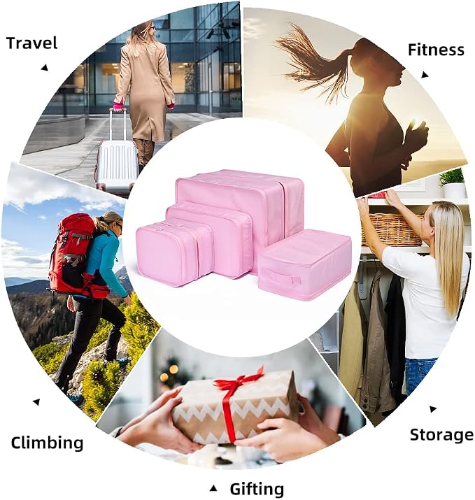 JJ POWER Travel Packing Cubes, Luggage Organizers with Shoe Bag