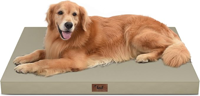 Waterproof Orthopedic Outdoor Dog Bed XL for Extra Large Dogs | Egg Crate Foam for Joint Support, TPU Waterproof Layer, Machine Washable 1680D Oxford Cover, 44 x 32 Inch, Up to 90 lbs