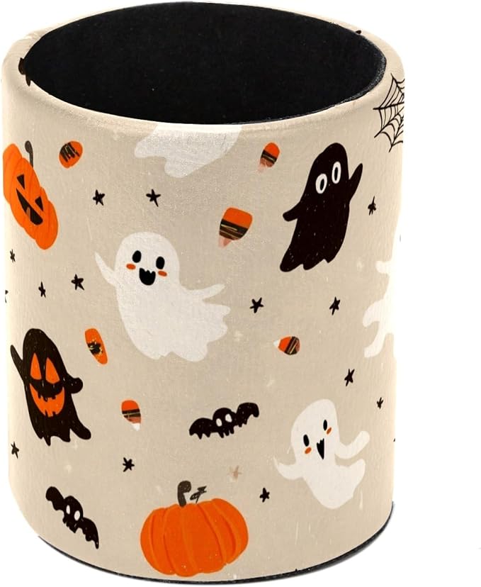 Halloween Pumpkin Pen Holder, Pencil Cup Marker Brush Holder Desk Storage Case, Desktop Organizer for School Office Home Supplies