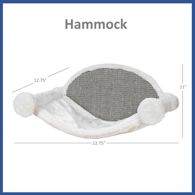 Trixie Wall Mounted Cat Lounge Set with Hammock & Condo – Climbing Shelves with Plush Condos & Sisal Steps – Wall-Mounted Cat Furniture for Scratching & Lounging – Gray, 18.75 x 11 x 11.25 in