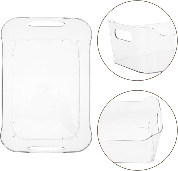DECHOUS 6pcs Plastic Stackable Refrigerator Storage Bin for Kitchen | Pet Construction, Visibility and Easy-clean Surfaces, Medicine Cabinet and Closet Use with Temperature Resistance