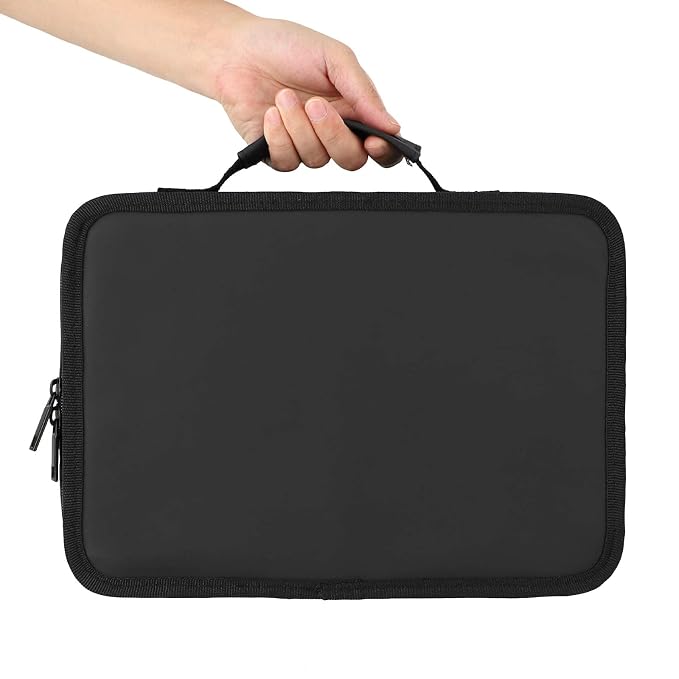 Segbeauty Barber Tool Bag, 11.8 x 8.5in PU Leather Travel Makeup Toiletry Carrying Case, Hair Styling Cutting Kit Storage Organizer for Clipper Shears Combs Cosmetics Salon Beauty Supplies