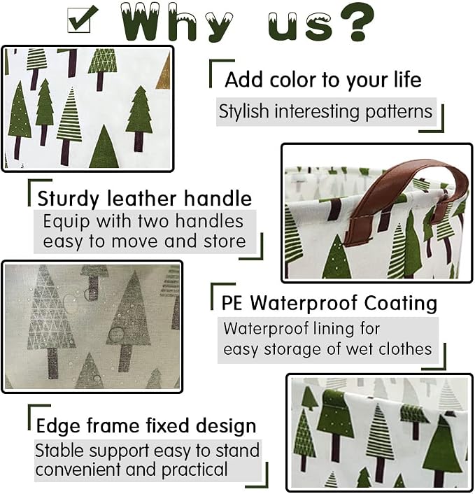 Tree basket,Laundry Basket Green Hamper Fabric Laundry Hamper,for baby hamper Nursery Toy Organizer tree room decor,Christmas gift decor,Gift Basket (tree)