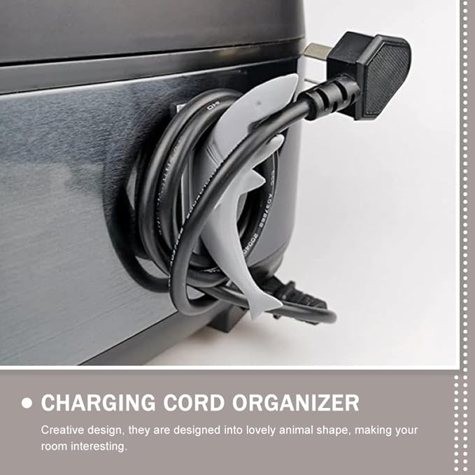 Gatuida 2pcs Silicone Cable Cord Organizer Self Adhesive Backing, Lightweight and Compact Animal Shape Cord Keeper for Kitchen and Home Appliance Wire Management