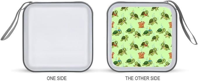 Portable Hard Shell DVD Storage Cute Sea Turtles Themed Green, 40-Disc Binder with Carry Strap, Protective Case for Movies Music Travel