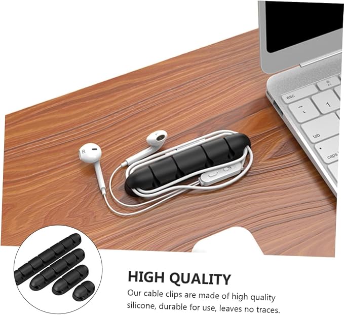 4pcs Multipurpose Cable Holder Clips Silicone Cord Organizer for Desk Home Office Easy to Install Durable Pet Cable Management