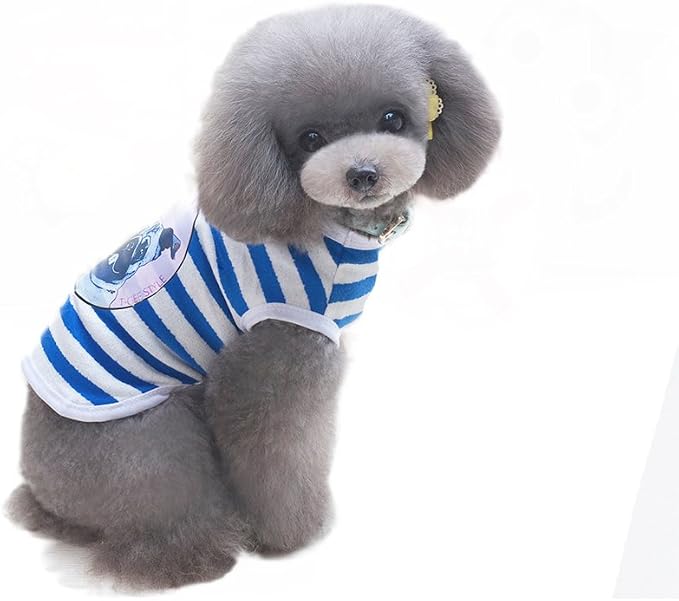 S-Lifeeling Sweet Shirts Spring Summer Teddy Dog Clothes Pet Costumes Handsome-Dog Pattern
