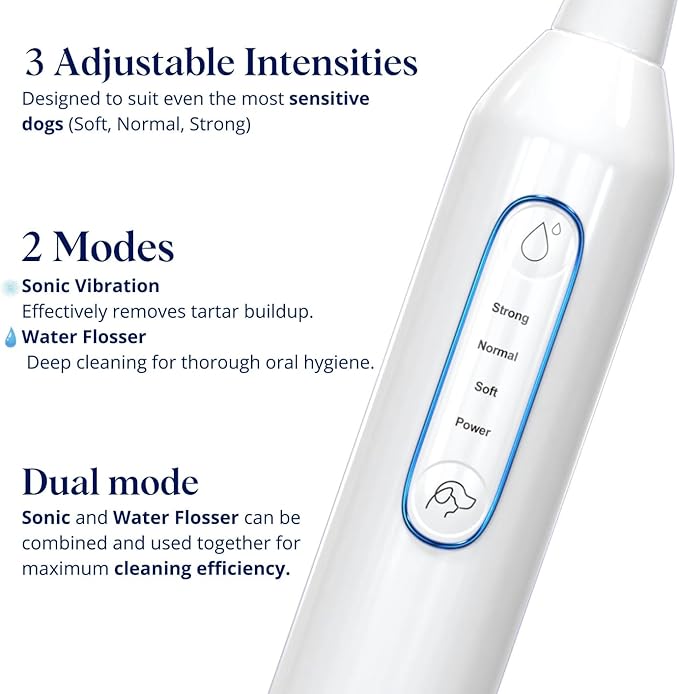 Canivet Silent Sonic Plaque & Tartar Remover for Dogs – Ultra-Quiet Dental Cleaner with Scaler, Toothbrush Heads, Water Flosser Rechargeable, Small & Large Dog Friendly