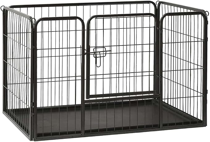 Heavy Duty Dog Playpen for Small Pets, Folding Metal Exercise Pen with Security Latch, 36 x 23.2 x 24 Inches, Indoor and Outdoor Pet Enclosure
