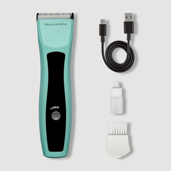 Cordless Pet Trimmer for Dogs & Cats – Rechargeable Grooming Clipper with Detachable Metal Blade, Low-Noise Motor, Supports Optional Blade Lengths (Parent) (Green, Blades Bundle)
