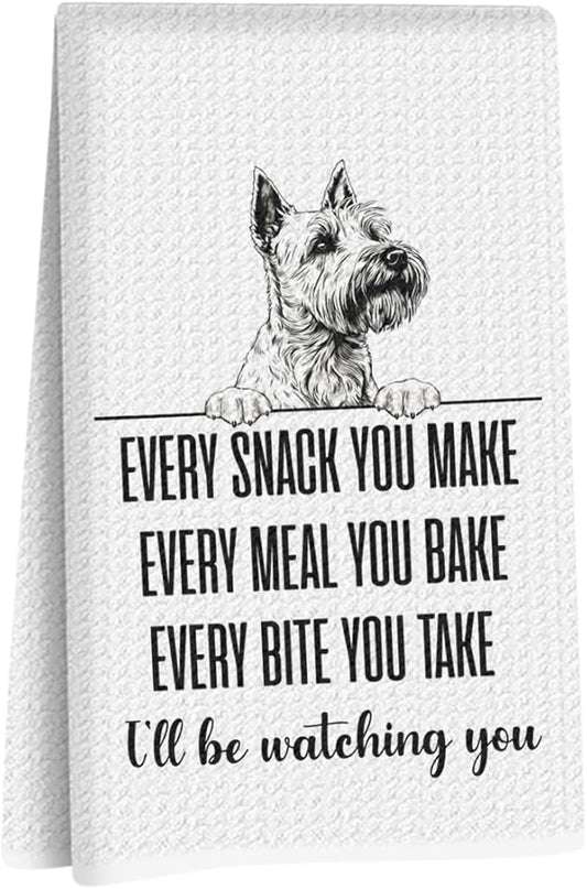 Scottish Terrier Dog Kitchen Towels 24x14 Inch, Scottish Terrier Gifts Dish Towels Dishcloth, Funny Dog Every Meal You Make Waffle Weave Hand Cloth Towel Tea Towel for Bathroom Kitchen, Dog Gifts