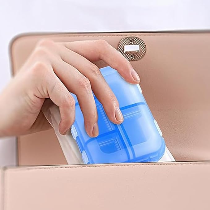 2PCS 7-Day Pill Organizer with Labels – Travel Pill Case, Daily Medication Organizer | Compact & Secure | Fits in Pocket/Purse (3.7” x 2.4”)