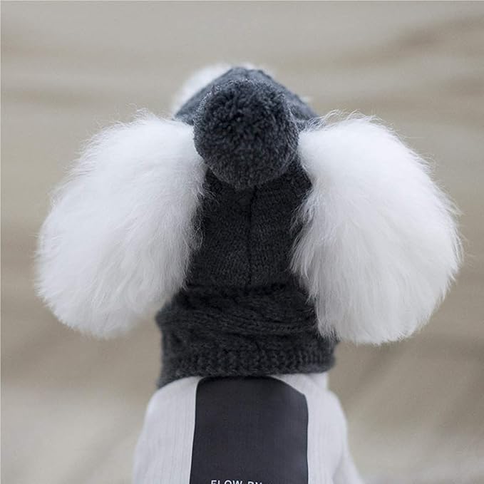 Goclothod Pet Dog Knitted Scarf and Hat Set Winter Neck Ear Warmer