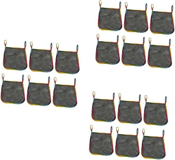 LIOOBO 3sets 6pcs Stroller Organizer Bag Hanging Storage for Diapers Capacity Mesh Design for Efficient Organization Compatible with Strollers Rainbow Trim 6pcs*3