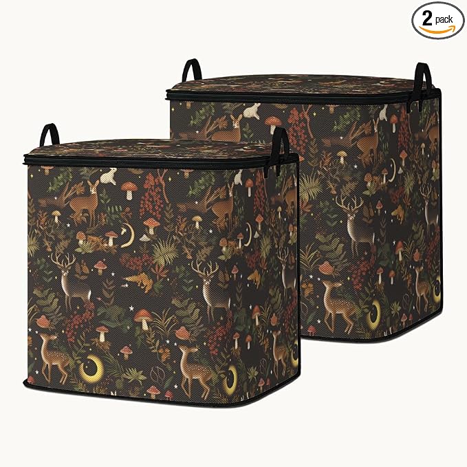 2pcs blanket storage bag for under bed,closet organizers 95L | clothing sweater sheet bedding comforter duvet quilt pillow toy storage bags with lids,dorm room essentials for containers