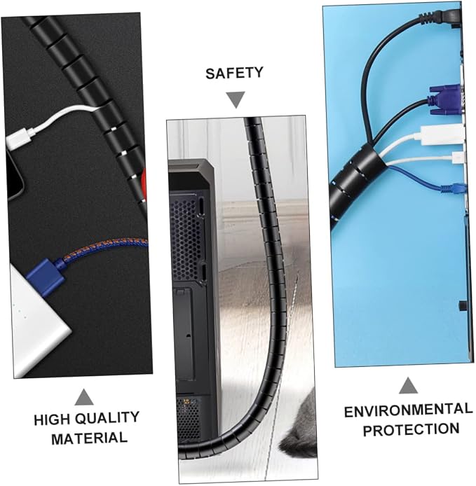 UKCOCO 1Set Spiral Cable Wrap Coiled Tube Sleeve for Wire Management Durable Cable Organizer with Thickness Pet Design Prevents Chewing Easy Installation Seamless