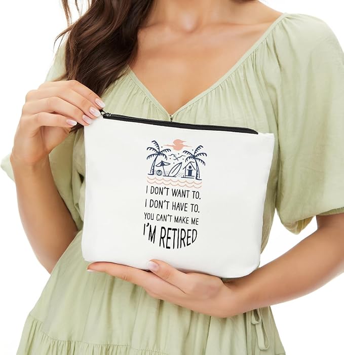 Funny Retirement Gifts for Woman Makeup Bag, Retired Gift Cosmetic Bags | Cool Retirement Gifts Travel Toiletry Bag, Birthday Going Away Goodbye Coworkers Leaving Gift for Colleague Manager Boss Lady