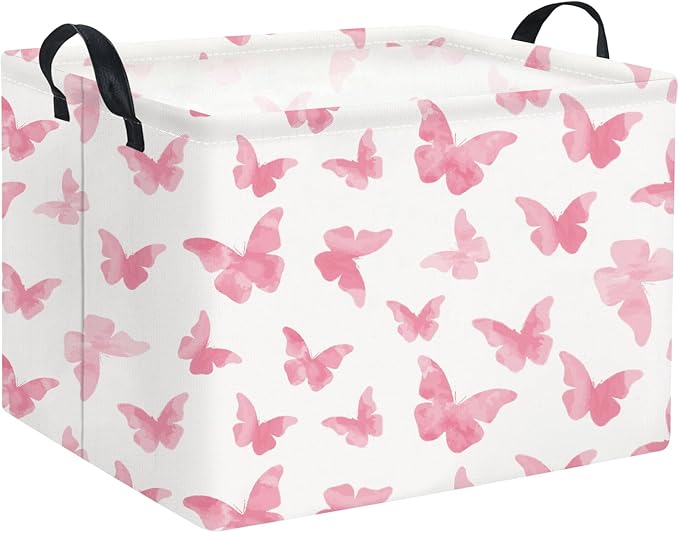 Rectangular Butterfly Basket Kids Baby Storage Basket Cute Toy Storage Bin Organizer Shelf Boom Room Decor(Butterfly)