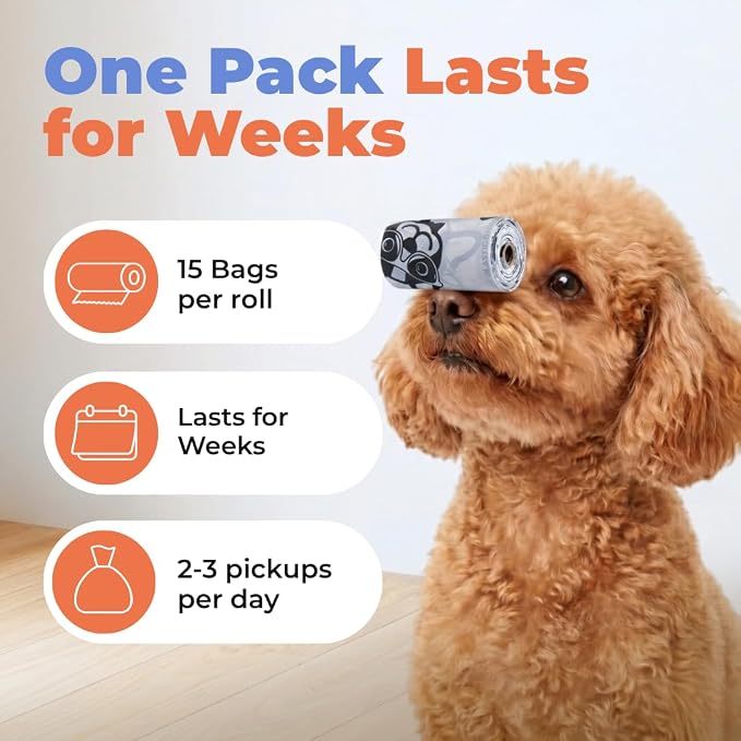 Best Pet Supplies Poop Bags for Dogs - White, 150 Count | Scented, Leak-proof, Easy-Tear perforations, 15 Thick Bags per roll, Outdoor Walking & Travel, Fits Standard Holders